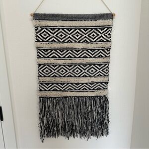 BOGO Macrame Tapestry Wall Decor Black Gray Cream Tasseled Cozy Textured
